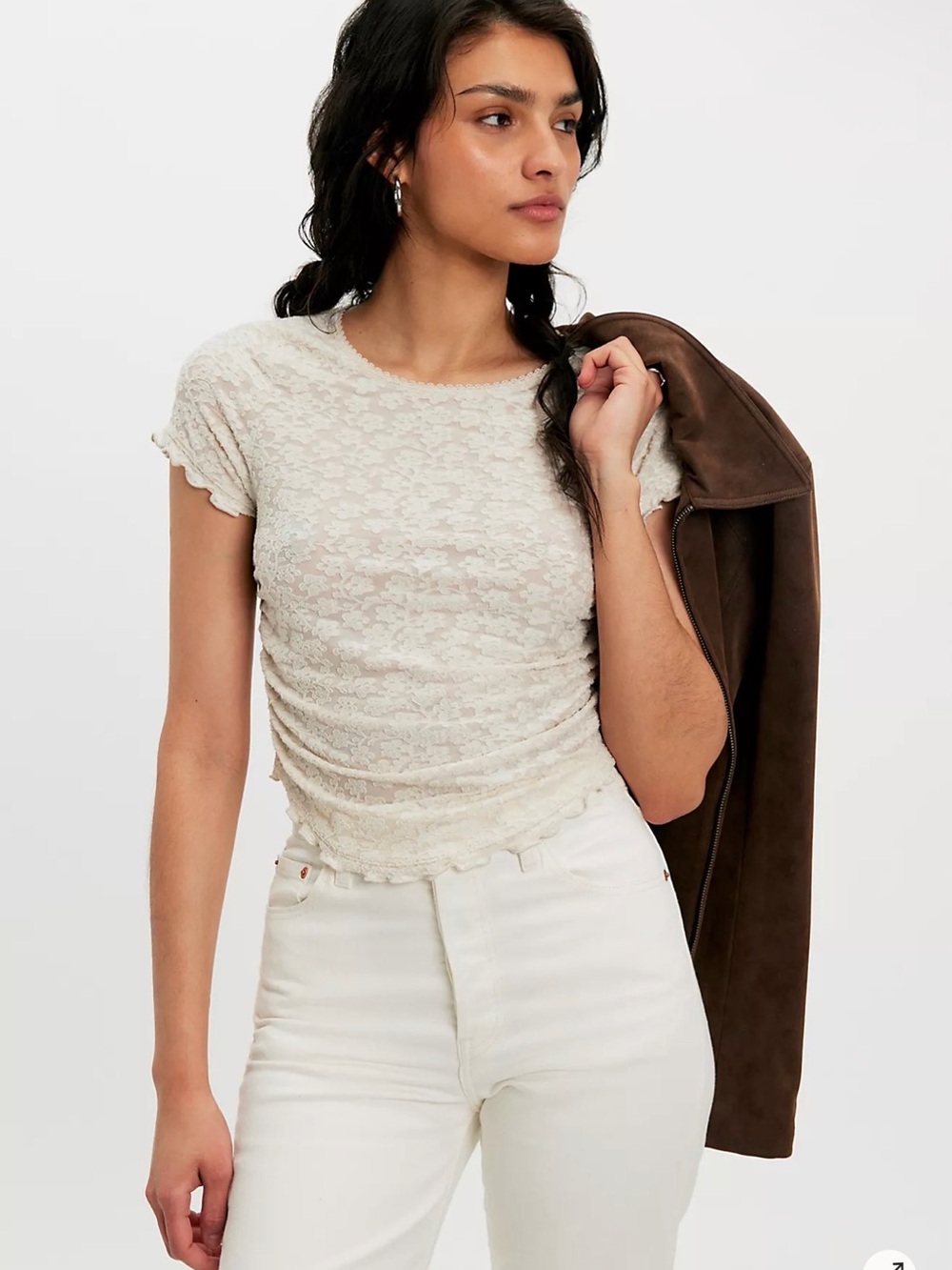 Free People Anora Baby Tee in size color Tea size L